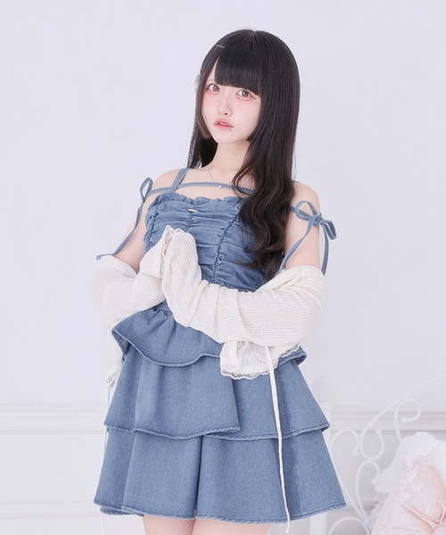 Pal elfy ワンピース シャーリングティアードキャミワンピース