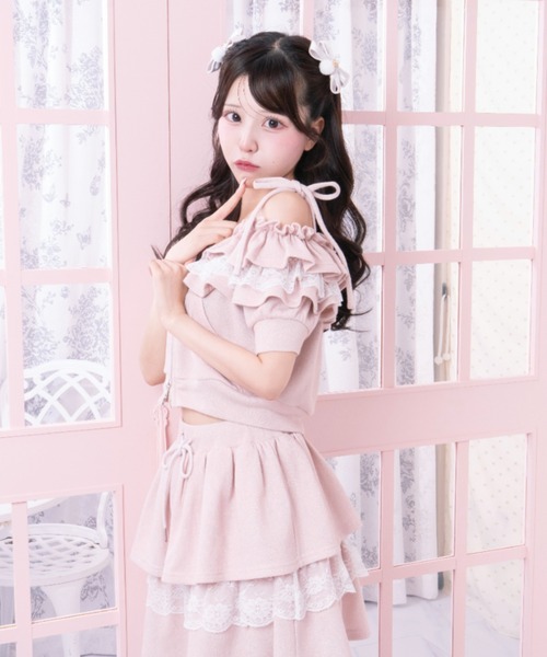 LAFARY（ラファリー） セットアップ オフショルスウェットセットアップ