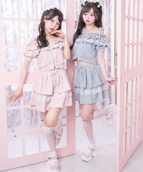 LAFARY（ラファリー） セットアップ オフショルスウェットセットアップ