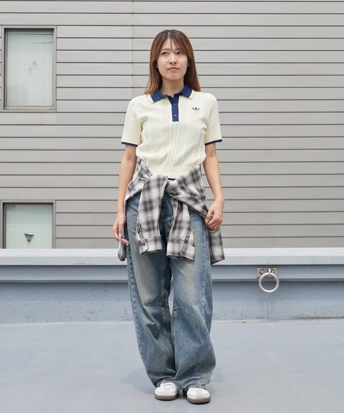 adidas（アディダス） ポロシャツ ポロ ケーブル ニット カリ T