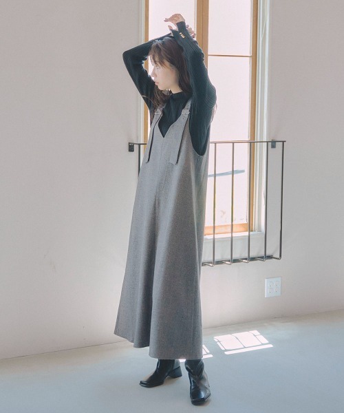 「Droite lautreamont」 サロペットスカート M ライトグレー レディース_画像9