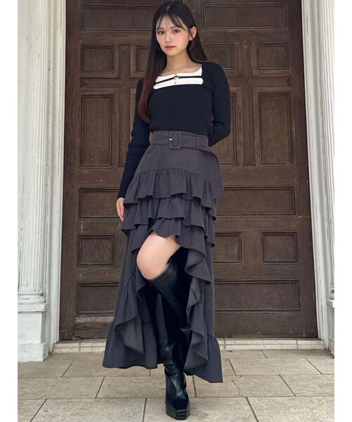 RESEXXY（リゼクシー） ロング スカート ランダムフリルボリューム