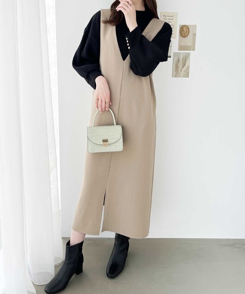 GeeRA（ジーラ） ニット セーター 袖ボタンボトルネックリブニット