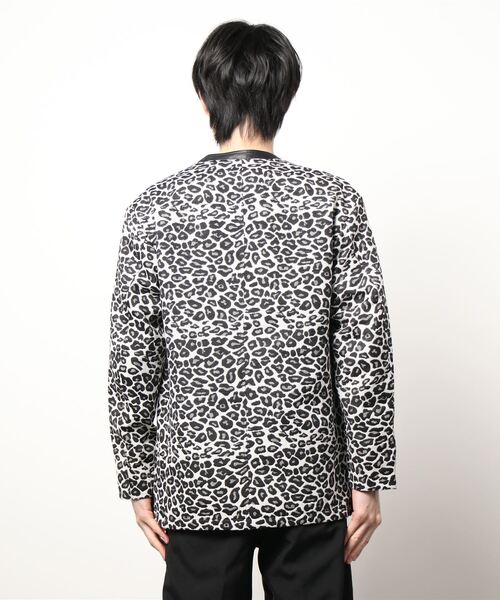 ✨美品✨GLIM CLAP ノーカラージャケット　レオパード　豹柄　ブラック　L RATTLE TRAP ジャケット ノーカラージャケット ゴブラン織り