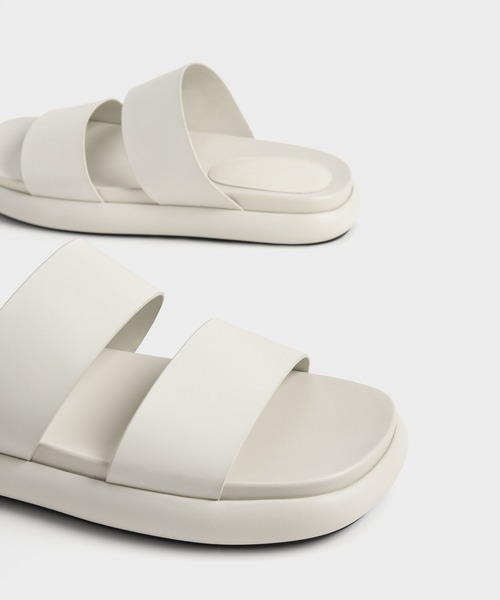 CHARLES ＆ KEITH サンダル ワイドストラップ スライドサンダル