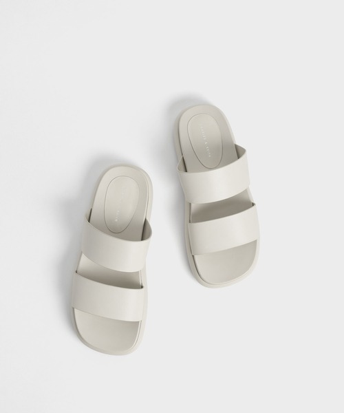CHARLES ＆ KEITH サンダル ワイドストラップ スライドサンダル