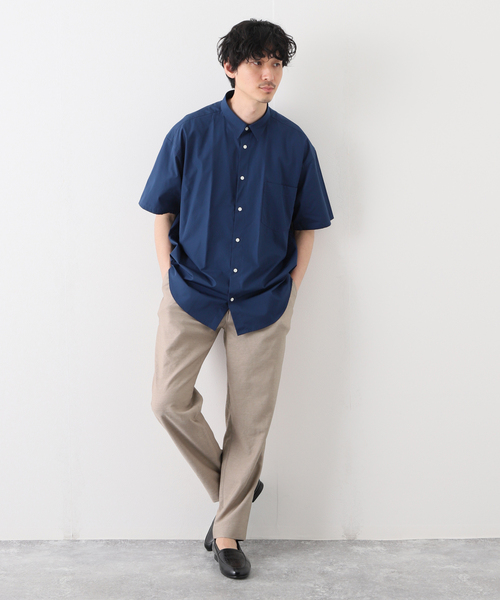 ÉDIFICE ネイビー RIRANCHAアンクルテーパードスラックス L ÉDIFICE ネイビー RIRANCHAアンクルテーパードスラックス L