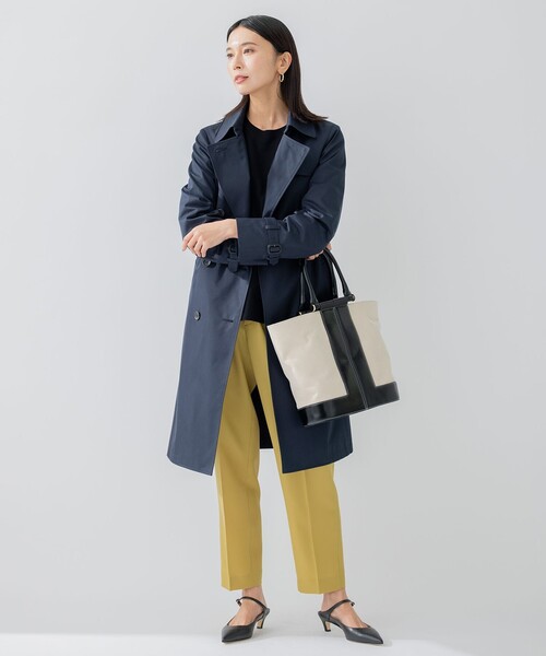 【Moschino】コットン混紡ギャバジンのロングトレンチコート コットンポリエステルギャバジン ロング トレンチコート
