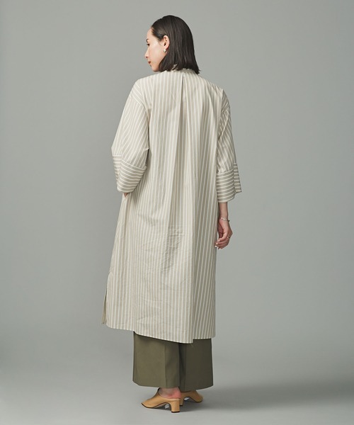 MT　Eワンピ　ホワイト NANO universe シャツワンピース LB.01/スタンドカラーシャツ