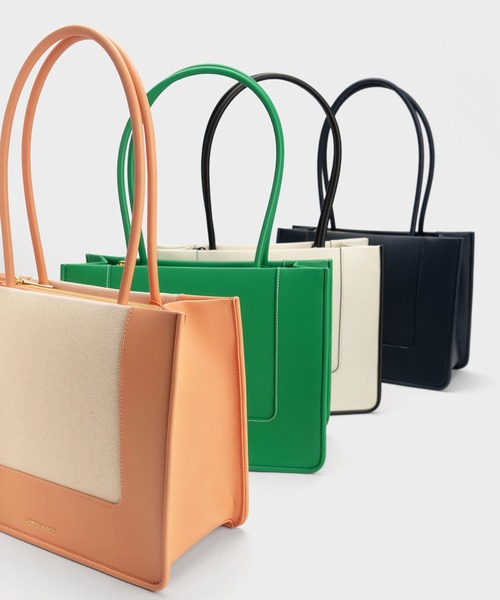 追跡有★Charles＆Keith A4 Daylla デイラー トートバッグ CHARLES ＆ KEITH トートバッグ Daylla デイラー レディース