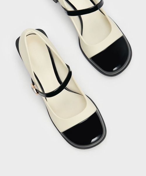 Charles&Keithメッシュクリスタルエンベリッシュド メリージェーン38 CHARLES ＆ KEITH（チャールズ&キース） パンプス メッシュクリスタル