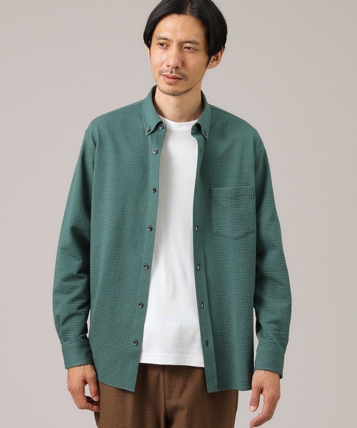 【値下8200円→4900円】ACアジャクシオ ジャージ TAKEO KIKUCHI シャツ 「抗菌防臭/シーズンレス」シアサッカー