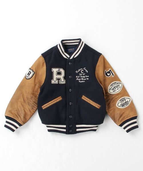 アウター レザースリーブ ウールブレンド ジャケット RALPH ラルフ レザースリーブ ウールブレンド POLO LAUREN CHILDRENSWEAR，ポロ ローレン