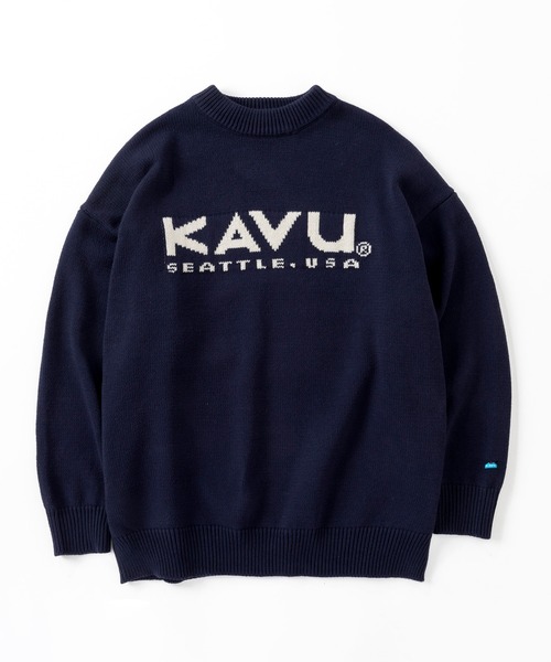 素材良い素晴らしいロゴセーター KAVU（カブー） セーター ニット Logo Knit/ロゴニット メンズ