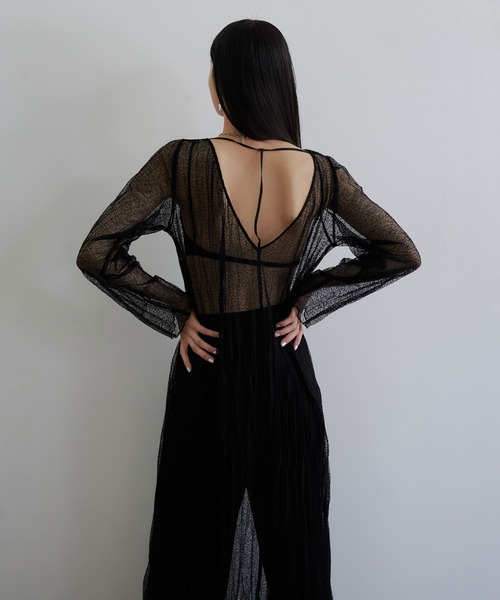 ワンピース WRINKLE LACE DRESS/リンクルレースドレス レディース 