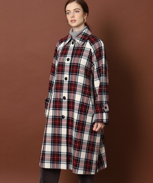 DRESSTERIOR グレンチェック ステンカラーコート DRESSTERIOR グレンチェック ステンカラーコート
