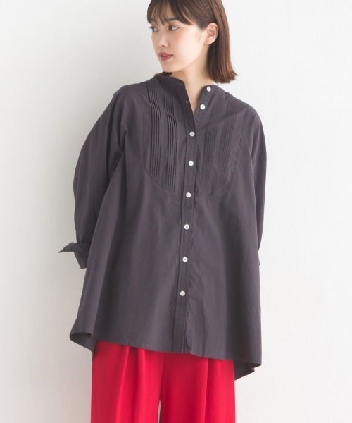 OMNES（ファッション） ブラウス シャツ 製品洗いスラブコットン