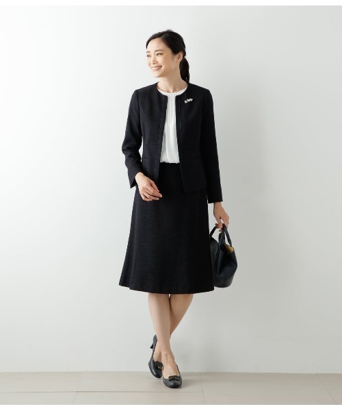 tシャツ 梨地×TR天竺 7分袖ピンタックカットソー レディース NEWYORKER tシャツ 梨地×TR天竺 7分袖ピンタックカットソー