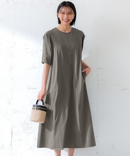 LANVIN SPORT 異素材ドッキングニットノースリーブワンピース グレー LANVIN SPORT 異素材ドッキングニットノースリーブワンピース