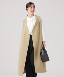 day to day 異素材 コンビ ロング ベスト QVC ジレ S-M 楽天市場】ロングジレ テーラード ベスト ジレ レディース