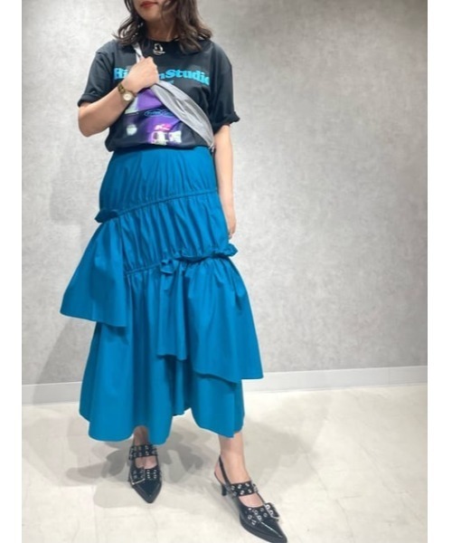 SLY（スライ） ロング スカート 夏 ASYMMETRY FRILL SK アシンメトリー
