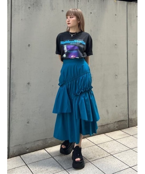 SLY（スライ） ロング スカート 夏 ASYMMETRY FRILL SK アシンメトリー