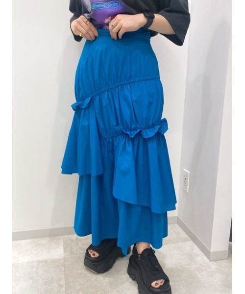 SLY（スライ） ロング スカート 夏 ASYMMETRY FRILL SK アシンメトリー