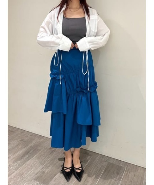 SLY（スライ） ロング スカート 夏 ASYMMETRY FRILL SK アシンメトリー