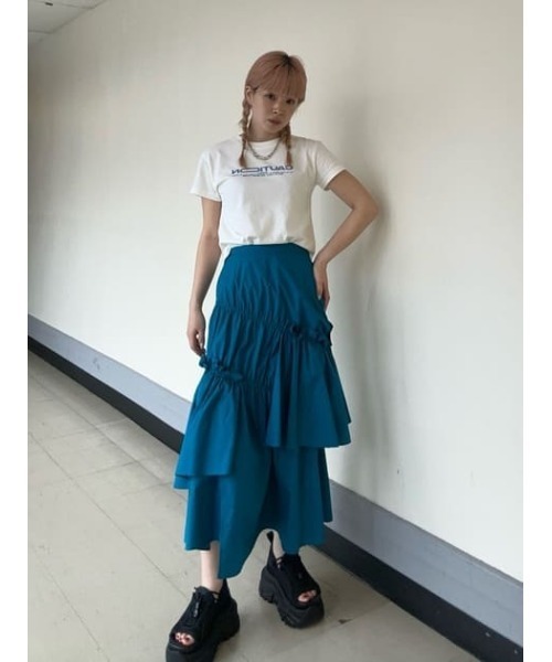 SLY（スライ） ロング スカート 夏 ASYMMETRY FRILL SK アシンメトリー