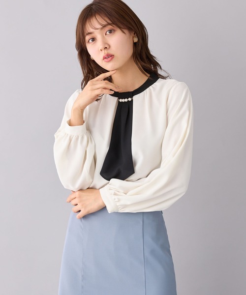 ブラウス シャツ ラチネボウタイブラウス レディース N.Natural Beauty Basic ブラウス シャツ ラチネボウタイ
