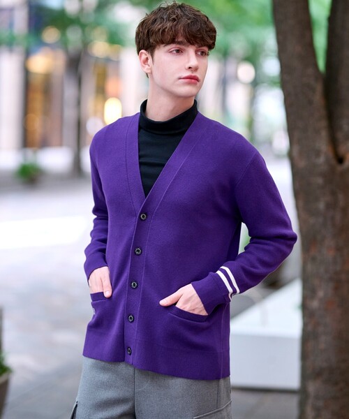 ☆buddix ☆ カーディガン XL パープル ☆buddix ☆ カーディガン XL