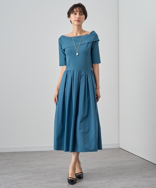 【水卜アナ着用】ANAYI フロッキーシャツワンピース　アナイ　38 マキシ丈 ANAYI（アナイ）の「スターフロッキーシャツ ワンピース（ワンピース