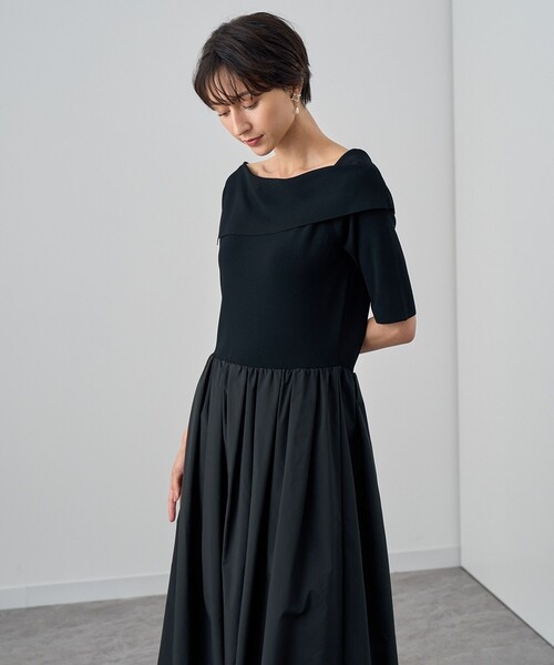 ANAYI タフタストレッチフリルワンピース 34 ANAYI（アナイ）の「タフタストレッチフリル ワンピース