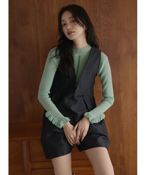 【50%OFF】  袖フリルシアーニット　COEL　コエル　ニット COEL ニット セーター 袖フリルシアーニット レディース