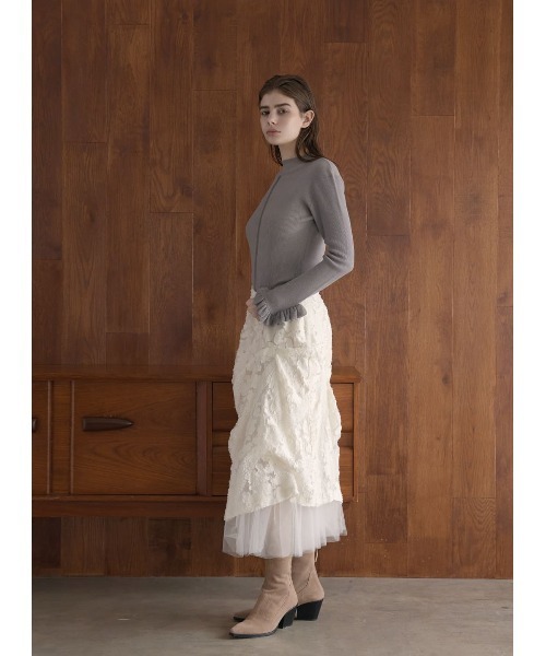 【50%OFF】  袖フリルシアーニット　COEL　コエル　ニット COEL ニット セーター 袖フリルシアーニット レディース