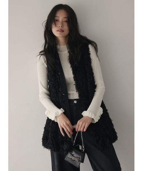 【50%OFF】  袖フリルシアーニット　COEL　コエル　ニット COEL ニット セーター 袖フリルシアーニット レディース