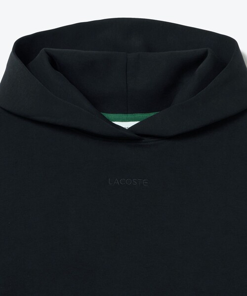 スタイリッシュな【LACOSTE】ダブルフェイス パーカー 24SS新作 セール】 ブランドネームロゴステッチ クロップド丈 ダブル