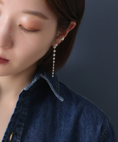 Lilas ピアス 11ピースパールグラデーションピアス K10（両耳 