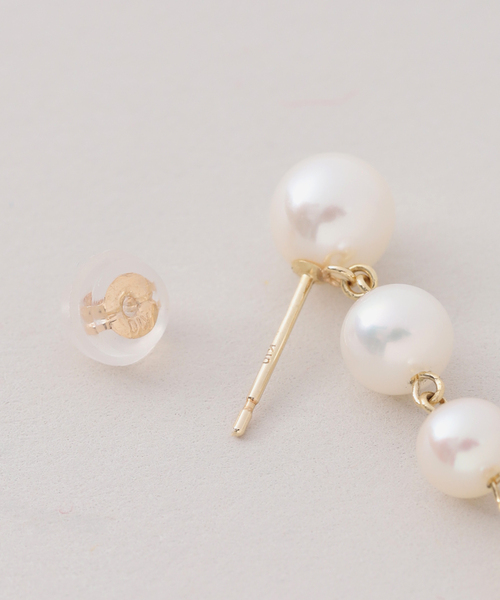 Lilas ピアス 11ピースパールグラデーションピアス K10（両耳