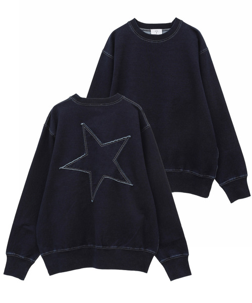 スウェット BACK STAR PATCH INDIGO SWEAT レディース メンズ 
