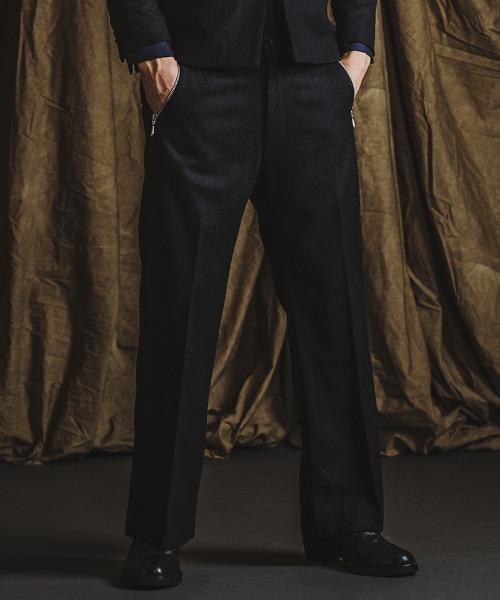 NO ID.（ノーアイディー） パンツ mp12907- ワイドレッグZIPトラウザー