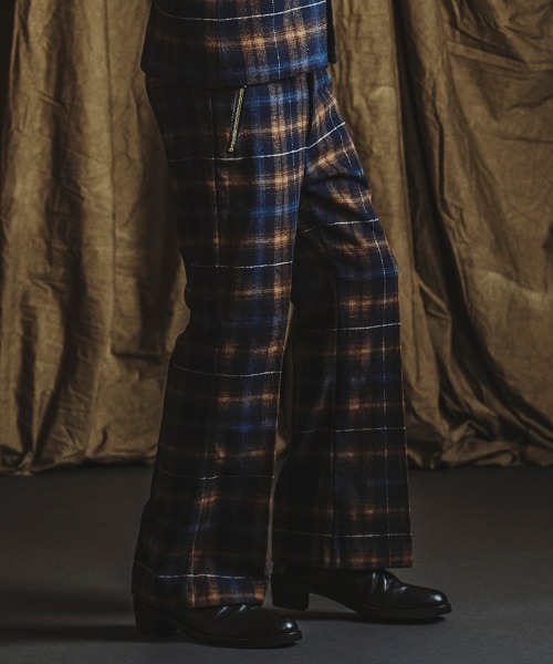 NO ID.（ノーアイディー） パンツ mp12907- ワイドレッグZIPトラウザー