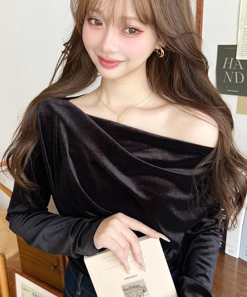 ♡AnelaTokyoベージュドレープカットソー ANELATOKYO