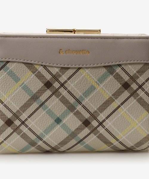 アンドシュエット & chouette チェック柄長財布 （オフホワイト