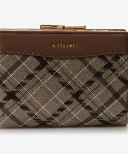 スモールチェック折りたたみ財布 & chouette 財布 チェック柄口金折財布 レディース : ZOZOTOWN