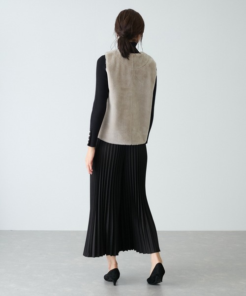 JAYRO ベスト ジレ エコムートンVネックショートベスト レディース