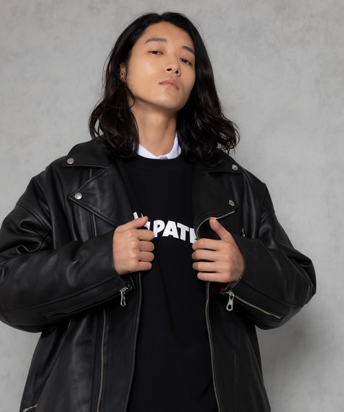 レザージャケット ライダース ADAMPATEK/leather looose double rider’s jacket/ラムレザールーズダブルライの画像