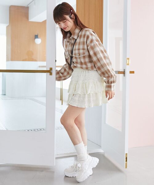 MAJESTIC LEGON スカート カットレースフリルミニスカパン : ZOZOTOWN