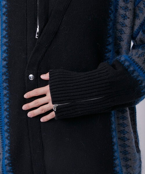 セーター ニット 「TAMME/タム」FAIR ISLE FRONT SLIT KNIT メンズの画像
