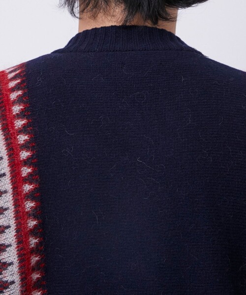 セーター ニット 「TAMME/タム」FAIR ISLE FRONT SLIT KNIT メンズの画像